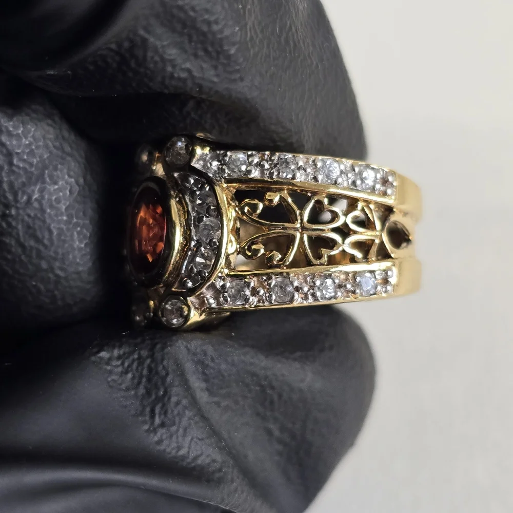 Watch Video / Sterling Silver 925 Gold Ring